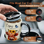 Topadorn 17oz Ceramic Travel Mug with Lid, Highland Cow Coffee Mug - Image 6