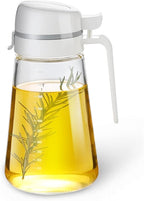 Auto Flip Glass Olive Oil Dispenser Bottle - 22oz Clear Cruet by Meterga