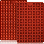 HKNMTT Mini Semi Sphere Shape Molds Silicone, 2x148 Cavities Round Baking Moulds for Dog Treats Snack Candy Chocolate Chip Cookie Wax Yogurt Melts, Oven Safe Small Half Ball Pellet Sheets by HKNMTT