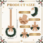 Retrowavy 12 Pcs Small Christmas Wreath, 8'', Snowy, Linen Color - Image 2