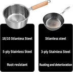 Saucepan with Lid, 1.5QT Uncoated Stainless Steel Sauce Pan with Staly-Cool - Image 3