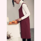 Cotton Linen Japanese Apron Halter Cross Back Bandage X Shape Aprons Two Pockets - Image 5