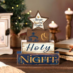 Moucuny 4 Pcs Christmas Jesus Religious Table Decor O Holy Night Blocks - Image 4