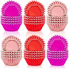 SANNIX 450Pcs Valentine's Day Foil Cupcake Liners Red Pink Cupcake Wrappers Foil Metallic Muffin Liners Baking Cups for Valentines Wedding Party Decorations Supplies by SANNIX