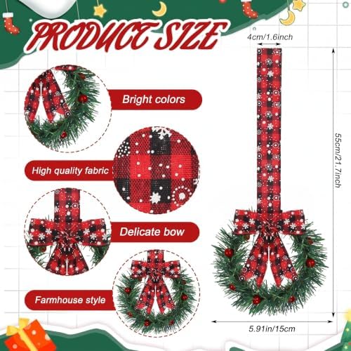Retrowavy 12 Pcs Small Christmas Kitchen Cabinet Wreaths with Ribbon - Image 2