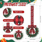 Retrowavy 12 Pcs Small Christmas Kitchen Cabinet Wreaths with Ribbon - Image 2