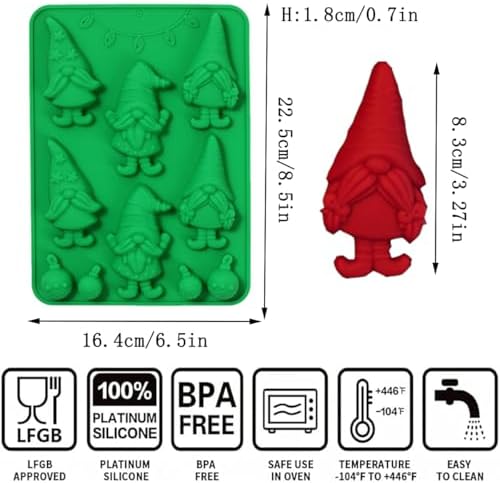 Christmas Silicone Mold for Baking - 2 Pack Christmas Candy Chocolate Molds for Handmade Soap, Chocolate, Jello, Cake Cupcake Decoration, Candy and Candles - Image 2