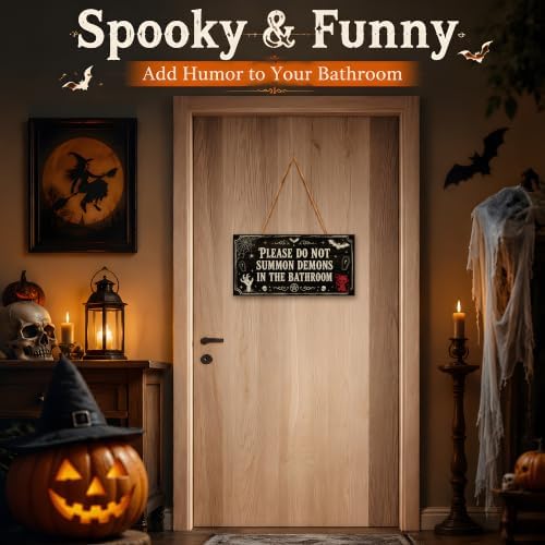 Halloween Decorations - Funny Wooden Sign for Wall Home Door Bathroom - Image 5