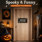 Halloween Decorations - Funny Wooden Sign for Wall Home Door Bathroom - Image 5