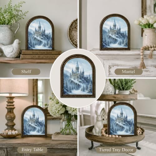 Winter Arched Table Sign, Rustic Snow Castle Farmhouse Decor - Image 5