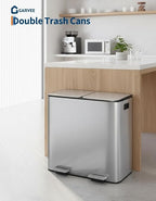 Garvee Double Trash Can, 2 x 10.6 gal Garbage Can - Image 6