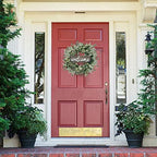 Sggvecsy Green Eucalyptus Leaf Wreath with Welcome Sign 20in Artificial Eucalyptus Wreath Spring Summer Wreath for Front Door Wall Window Farmhouse Festival Porch Patio Garden Decor - Image 2