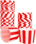 50 Pack Muffin Liners Baking Paper Cups Red and White by Staruby