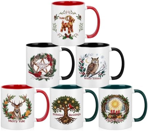Didaey 6 Pcs Yule Winter Solstice Ceramic Mug for Women by Didaey