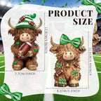 2 Pack Football Highland Cow Figurine Resin Football Decor - Image 4