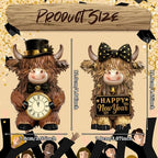 2 Pcs Happy New Year Highland Cow Figurines Decor, New Year Gifts - Image 3
