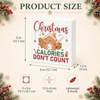 Christmas Calories Don't Count Wood Box Sign, Funny Kitchen Shelf Decor - Image 3