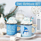 2 PCS Winter Snowman Tiered Tray Mug Decor Set with Faux Whipped - Image 6