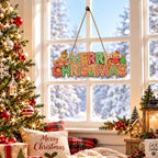 Merry Christmas sign Gingerbread Christmas Decorations Hanging Wooden Sign - Image 6