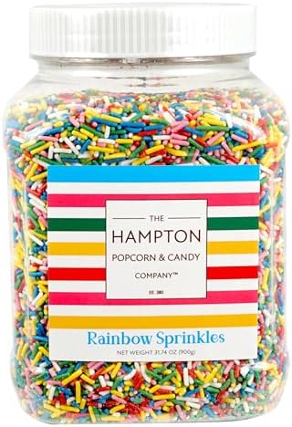 Rainbow Sprinkles Jimmies 1.98 Pounds Container, Sprinkles For Cake Decorating, Cake Sprinkles, Sprinkles For Baking, Ice Cream Toppings & More, The Hampton Candy Company - Image 4
