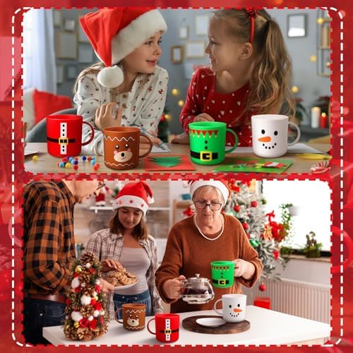Yaomiao 24 Pcs Christmas Plastic Mugs Classic 7 oz Holiday Party Cups Set - Image 5