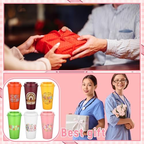 SiliFine 12 Pcs Medical Assistants Gifts Bulk 16 oz MA Tumbler with Lids - Image 5
