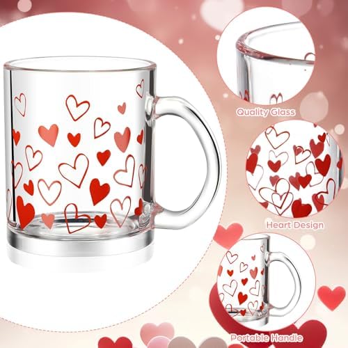 Maxcheck 6 Pack 12 oz Valentines Day Heart Coffee Mugs - Image 3