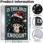 Christmas Cat Sign, Black Cat Holiday Decor, Vintage Wall Art - Image 3