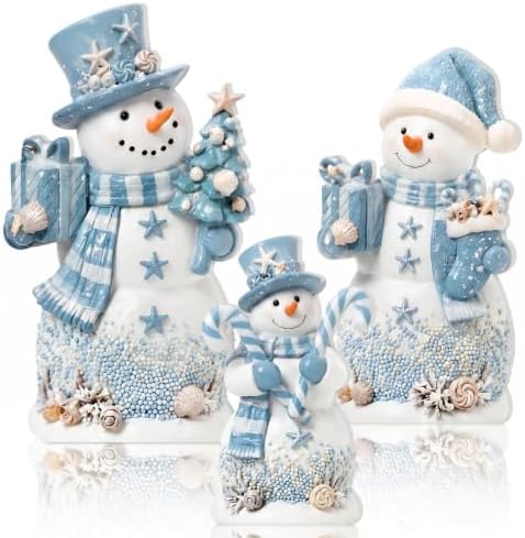 Suzile 3 Pcs Christmas Costal Snowman Table Decorations Winter Indoor Decor by Suzile