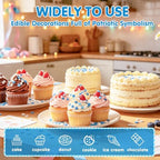 Edible Circle Confetti Sprinkles for Cake,Blue White Round Winter Sprinkle - Image 4