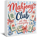Christmas Mahjong Decor, Chinoiserie Mahjong Club Wooden Sign Decorations by EUDOSI
