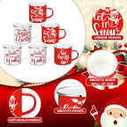 12 Pcs Christmas Coffee Mug Bulk Winter Holiday Enamel Mugs with Quotes 12 oz Seasonal Merry Christmas Hot Cocoa Mugs White Red Cups Funny Novelty Coffee Mugs for Xmas Coffee Tea Women Coworkers Gift - Image 3