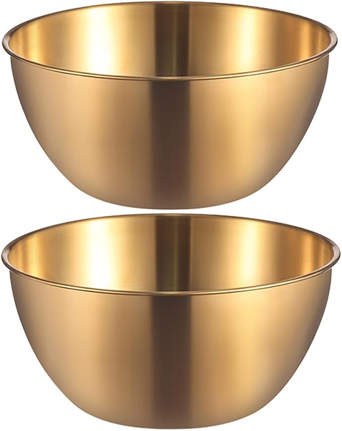 Stainless Steel Salad Bowls Set of 2 Mixing Bowls by AIYoo