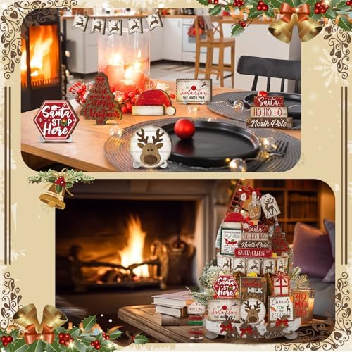 CroBlissful 23 Pcs Christmas Tiered Tray Decor Set, Christmas Table Decor - Image 4