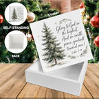 Christian Christmas Decor, Christmas Tree Bible Verse Wooden Sign - Image 2