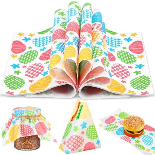 Marspark 100 Sheet Easter Wax Paper Easter Egg for Food 11.4 x 11 Inch by Marspark
