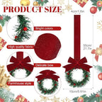 Retrowavy 12 Pcs Small Christmas Kitchen Cabinet Wreaths with Ribbon - Image 2
