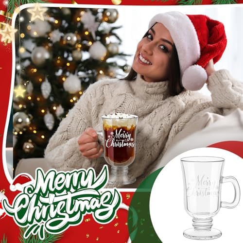 Sliner 6 Pcs Glass Coffee Mugs, Bright Irish Mugs with Handle - Image 4