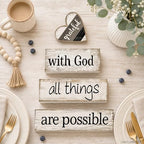 Farmhouse Table Decor, 4pcs Christian Religious Home Decor - Image 5