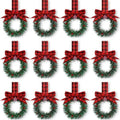 Retrowavy 12 Pcs Small Christmas Kitchen Cabinet Wreaths with Ribbon by Retrowavy