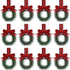 Retrowavy 12 Pcs Small Christmas Kitchen Cabinet Wreaths with Ribbon by Retrowavy