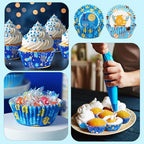 SANNIX 450pcs Hanukkah Cupcake Liners, 9 Designs, Chanukkah Dreidel Menorah - Image 7