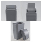 Plastic Waste Bin with Swing Lid, 14 Liter Garbage Can, 1 Pack - Image 2