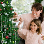 Crystal Christmas Tree Ornaments, Clear Acrylic Snowflake & Icicle, 18pcs - Image 2