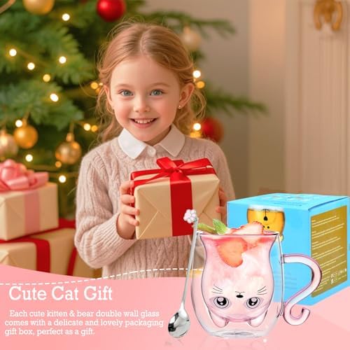 Binoster Gift Woman Birthday Cup Cat Coffee Cup Double Walled Cup A The Mug Cat Gift Mom Dad Mistress Friend Wife Idea Gift Idea Mother's Day Father's Day Valentine's Day Christmas Halloween Woman - Image 6
