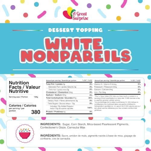 White Nonpareils Sprinkles, 1.8 lb Bulk Candy for Cakes and Cupcakes - Image 2