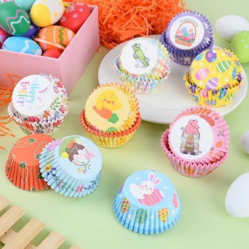 600 Pack Easter Cupcake Liners Baking Cups Standard Size Muffin Liners for Easter Spring Birthday Party Candy Cake Decorations Supplies(12 Styles) - Image 7