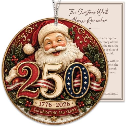 Christmas Decorations - Christmas Ornaments - 250 Anniversary USA Merchandise - Christmas Ornament 2026 – Christmas Decoration for Home, Stocking Stuffers - Gifts for Family Mom Dad Friends Coworker by Rusaten