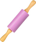 Mini Silicone Rolling Pin for Kids, Non-stick Surface Wood Handle, 9 Inch 1 by Honglida