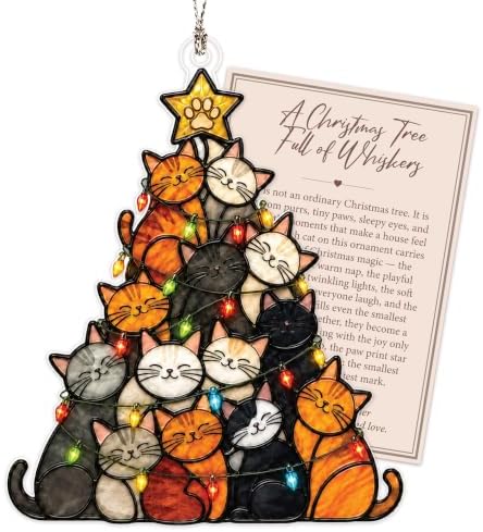 Funny Christmas Ornaments 2026 - Cat Lover Gifts for Women, Cat Ornaments for Christmas Tree,Funny Ornaments, Holiday Pet Decor by Rusaten